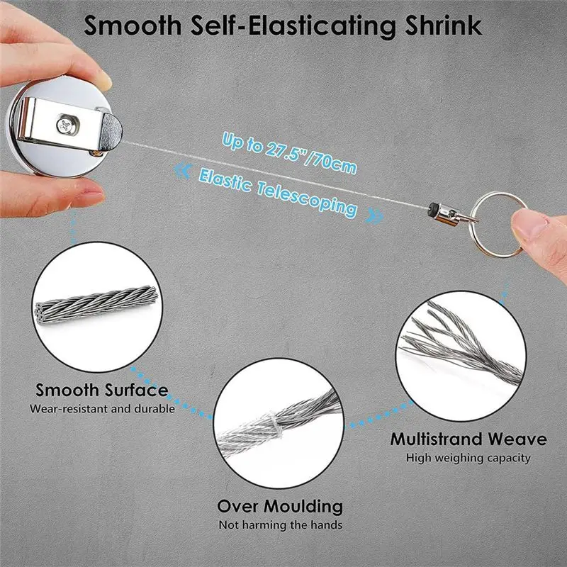 Efficient 2 Pcs Retractable Pull Pen Pencil Holder, 27.5Inch Retractable Pen Holder For Carpenters, Construction Workers, Nurses
