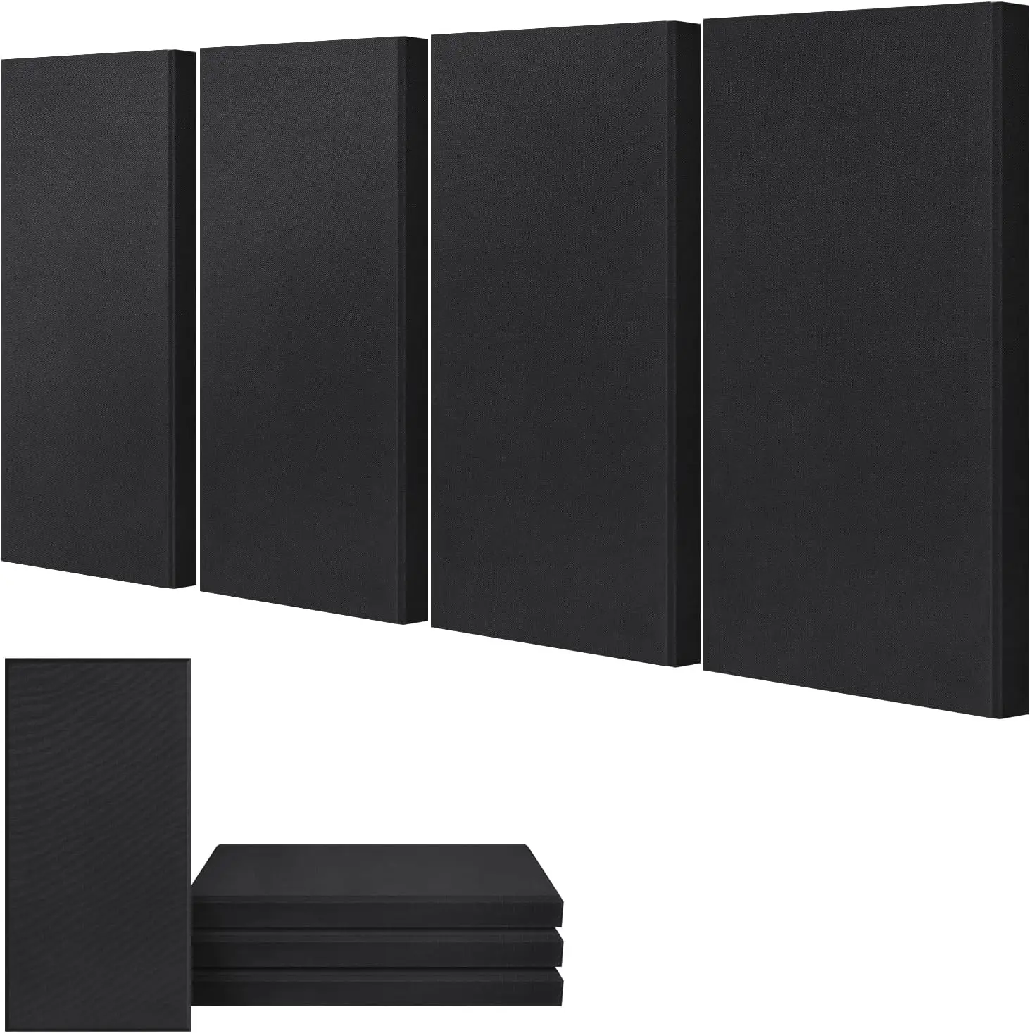 

4 PCS Acoustic Panels, 2" Thick Sound Proof Wall Panels for Studios, Office, Home Theater in Deep Black
