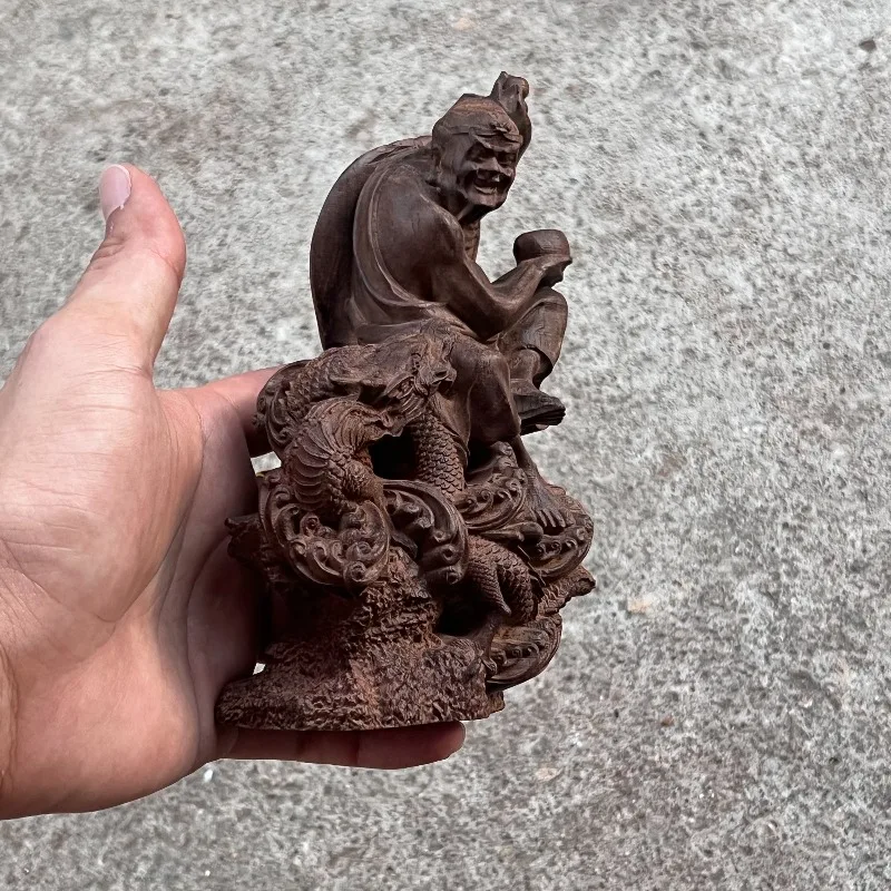 Hand-Carved Agarwood Arhat Statue - 6.7