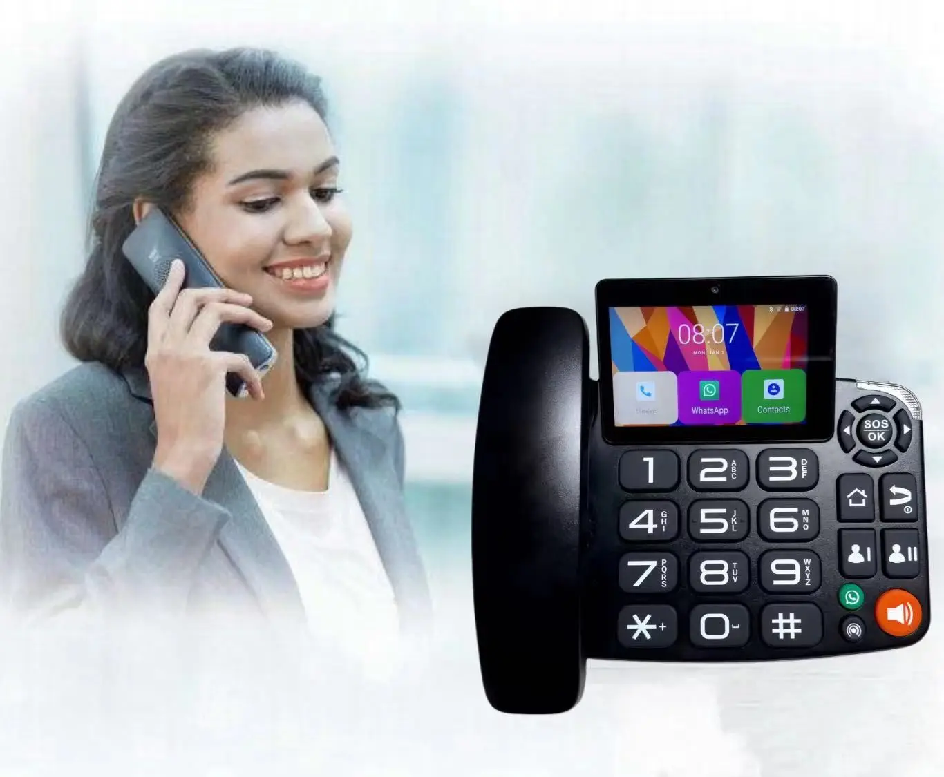 Smart 4G Fixed Wireless Landline Google Play 3G+32G Android 9.0 Multi-Language IOT Remote Control for home hotel office