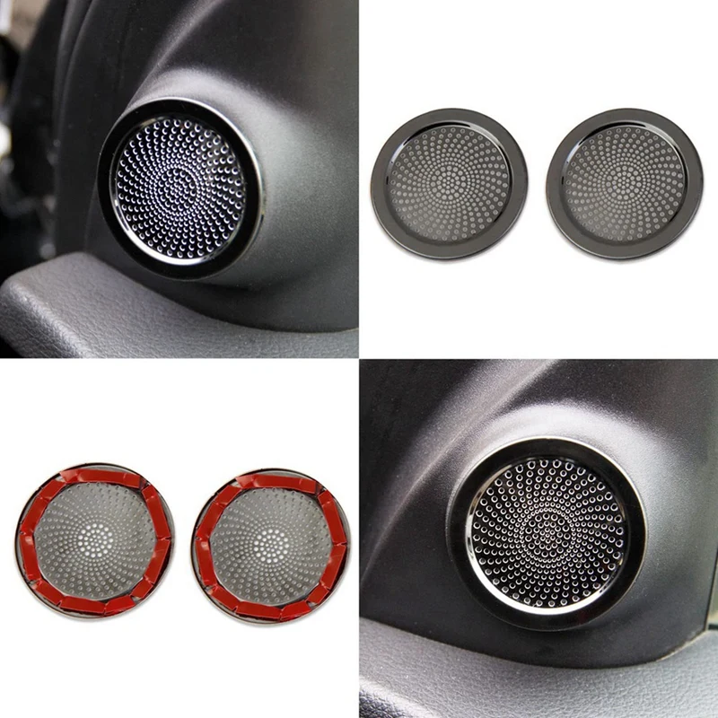 Inner Front Door Small Speaker Cover Trim For Dodge Durango 2014-2022 Interior Replacement Spare Parts (Black Glossy)