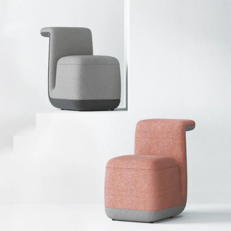 Nordic single sofa chair, creative chair for relaxation area, fabric back chair, reception living room lazy