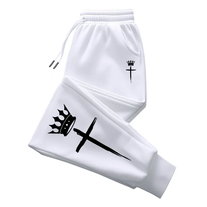 

New in Mens Sweatpants King Printing Casual Pants Outdoor Sports Jogging Pants Home Office Man Clothes Hot Sales Street Trousers