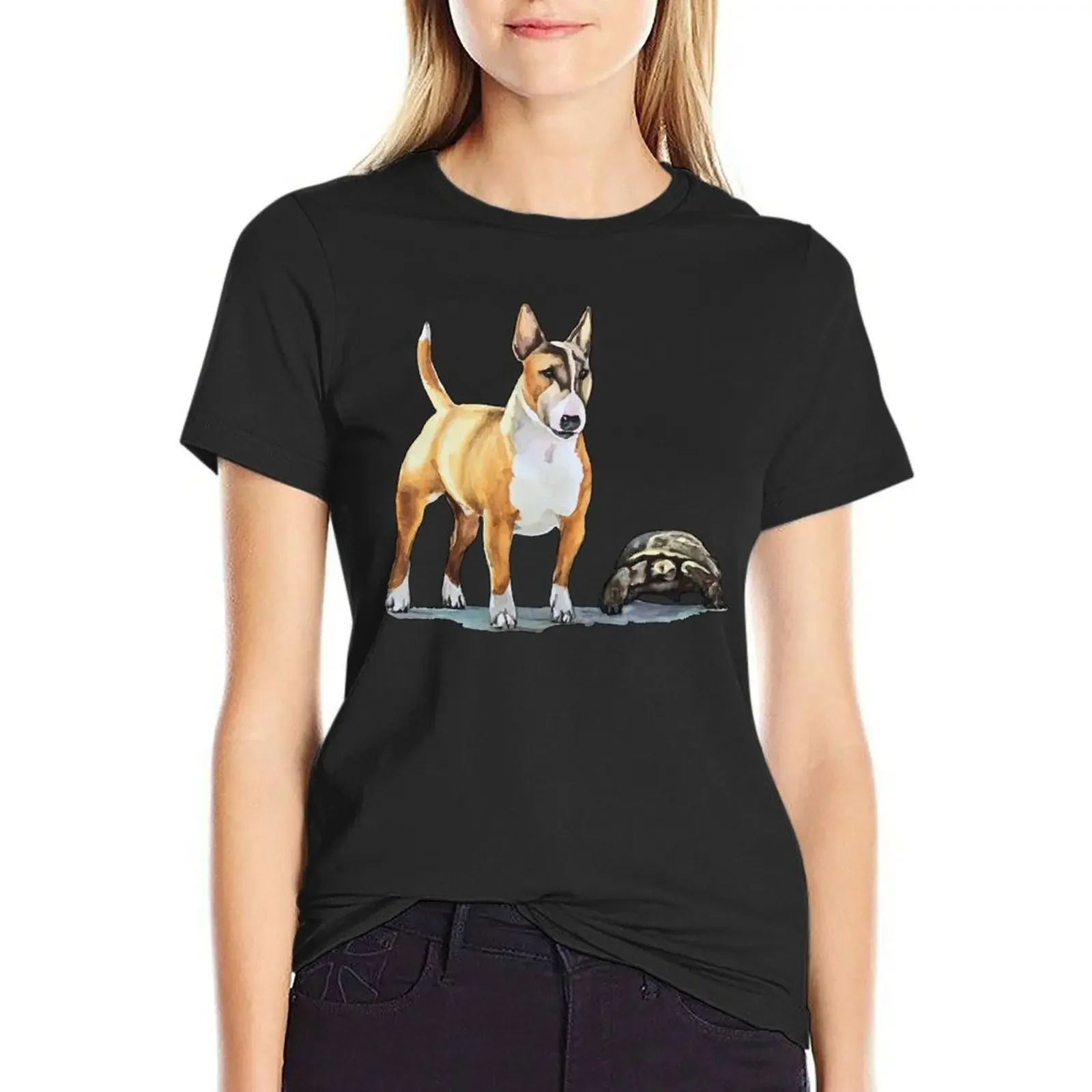 

Tartar and Tortie T-Shirt graphics sports fans summer tops Women's tops