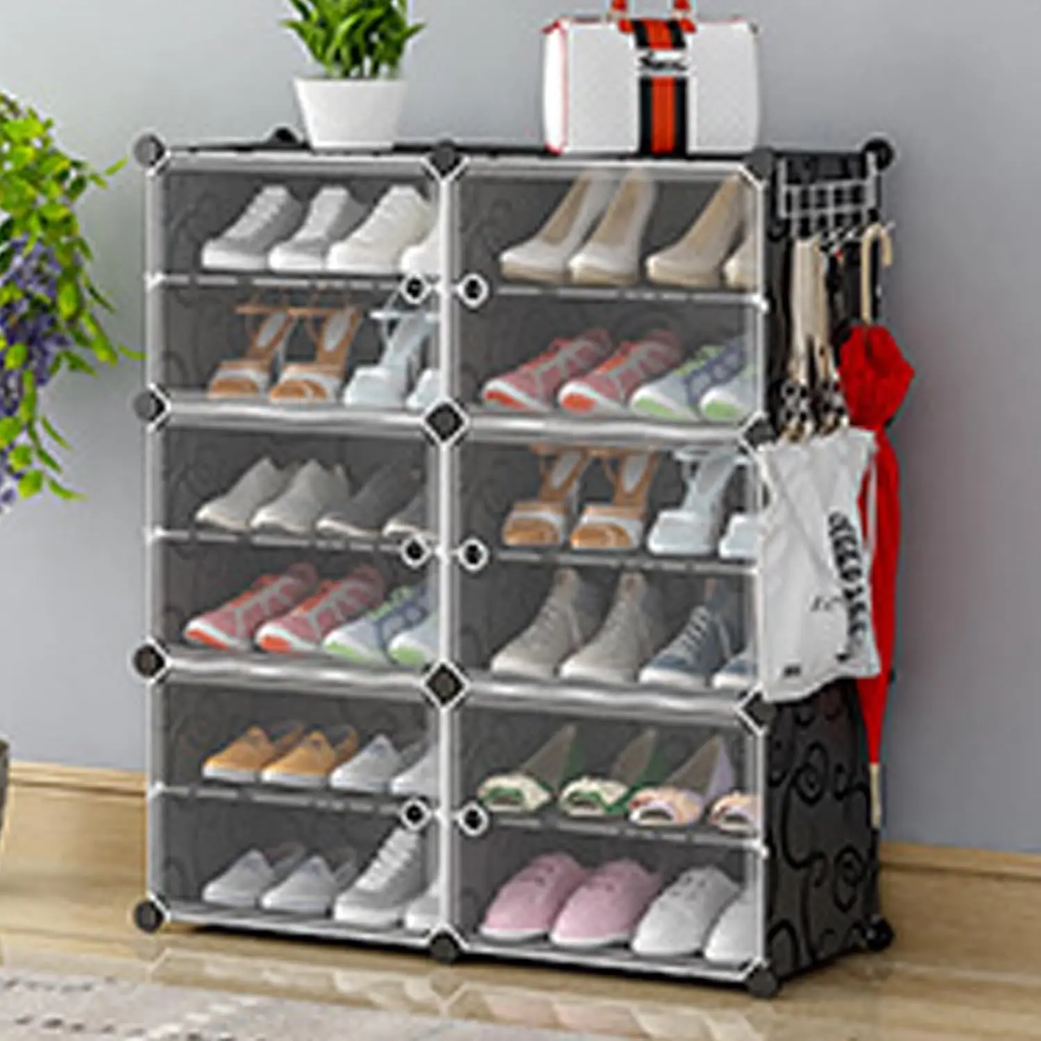 Free Standing Shoe Racks DIY Shoe Organizer Stackable Shoe Cabinet for Closet Entryway Living Room Small Space Shoe, Customized