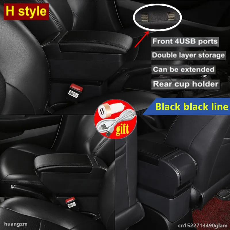 For Suzuki Splash Armrest box For Suzuki Splash Car Armrest Storage Box Cup Holder Interior Dedicated Retrofit Car Accessories 