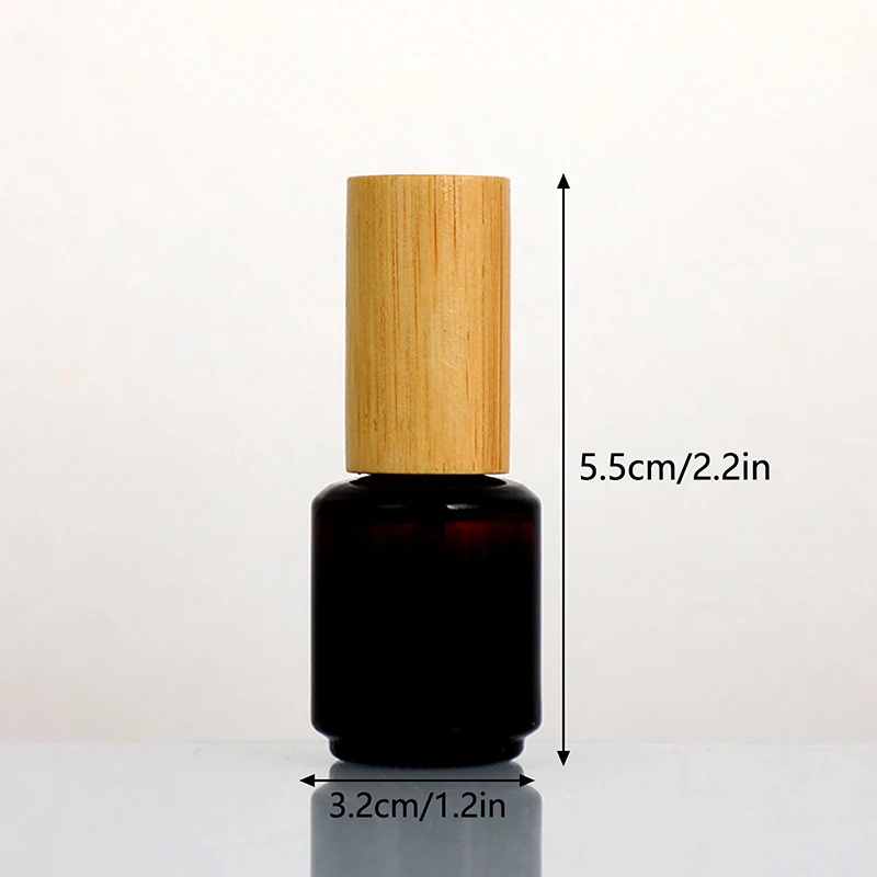 1PC 15ML แบบพกพาที่ว่างเปล่าเล็บ Anti-Light แก้วเล็บขวดพร้อมฝาปิดแปรงคอนเทนเนอร์เครื่องสําอางเล็บขวด