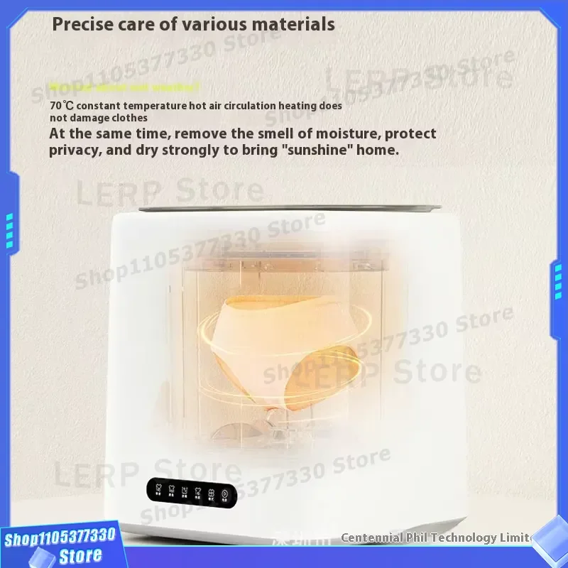 3 in 1 Mini Portable Washing Machine 7L Capacity Smart Self Cleaning Dryer for Underwear Socks Baby Clothes Silver Ion