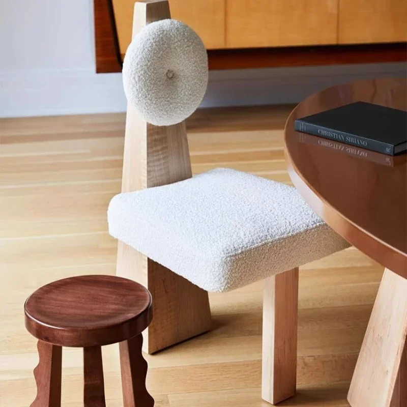 Pyramid-Style Solid Wood Dining Chair for Home Use