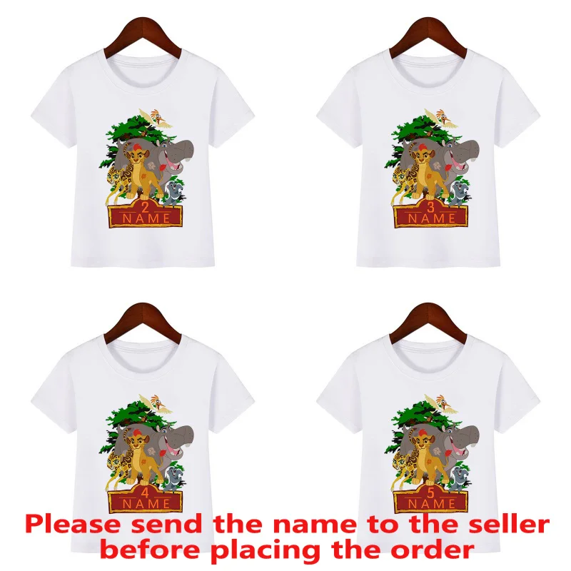 Lion King Cute Simba Print Cartoon Birthday Boys T-shirt 1 2 3 4 5 6 7 8 9 Years Children T shirt Baby Girls Tops Kids Clothes