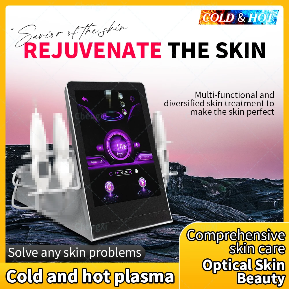 آلة البلازما الباردة والساخنة للوجه ختم الماس الأوزون البلازما مكافحة الشيخوخة تجديد الجلد العناية بالوجه جهاز تجميل