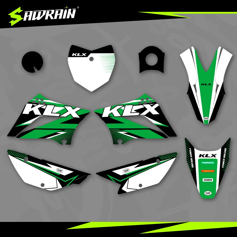 

Sawrain Motorcycle Graphics Backgrounds Decal Stickers Kits for KAWASAKI 10-20KLX110 02