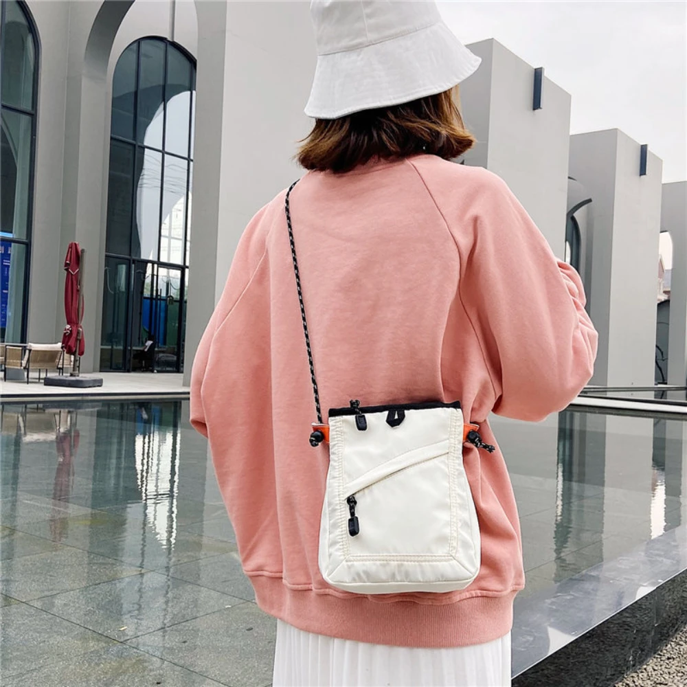 Small Nylon Crossbody Bag Trendy Square Phone Purse Versatile Shoulder Bag For Studen Fresh Crossbody Canvas Bag