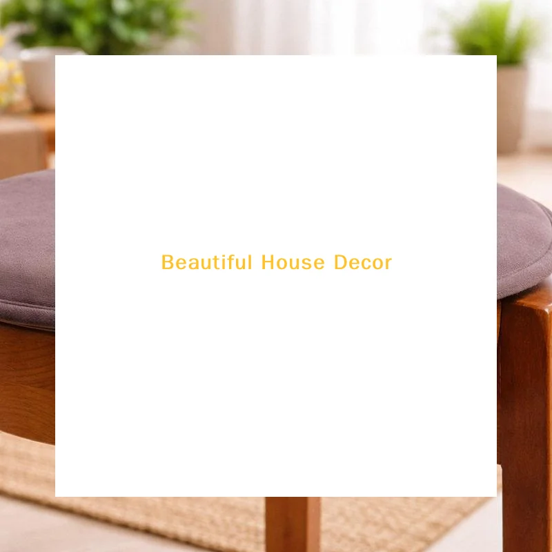 ~Home Use Thickened Round Sponge Cushion Chair With Straps, Simple Design