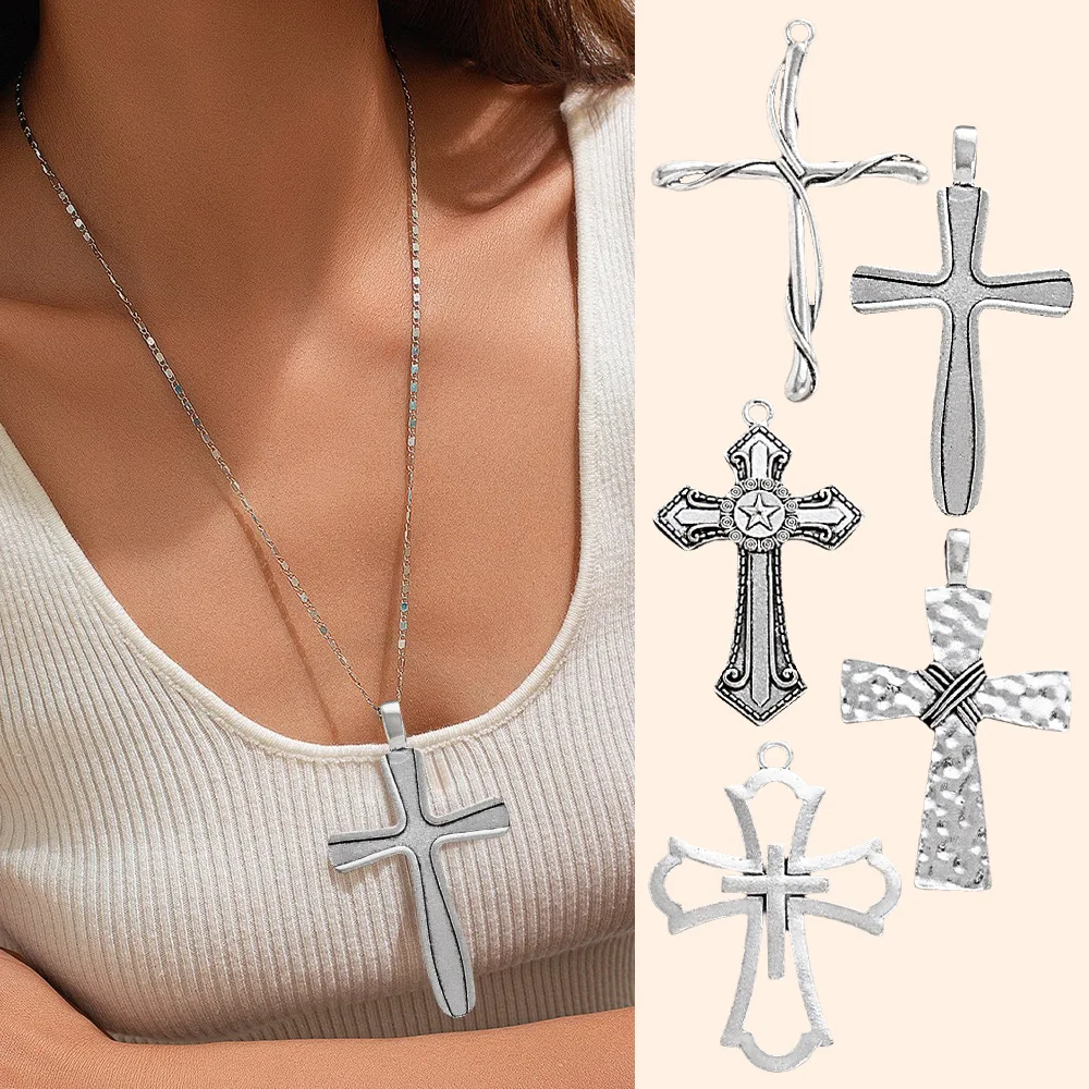 

Gothic dark heart-shaped bow cross diy accessories, retro accessories, full of personality