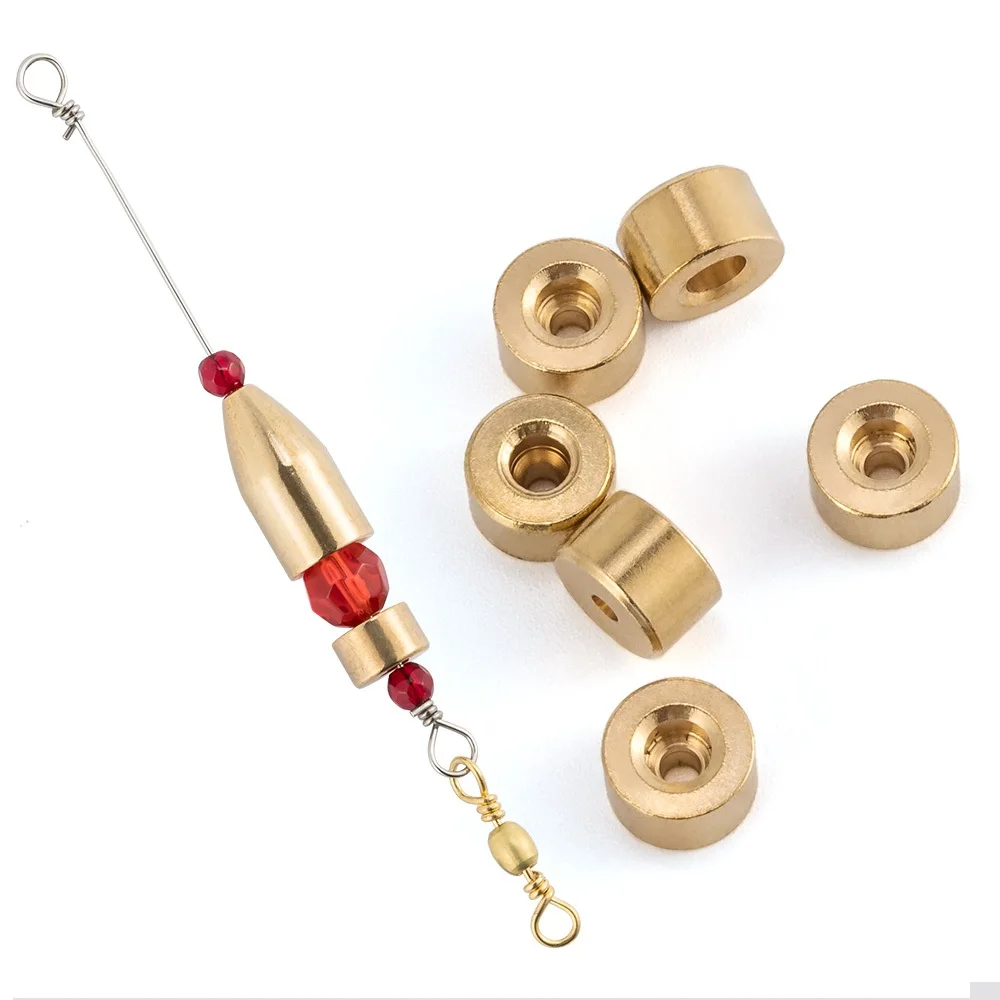 

Brass Bead Carolina Ticker Keeper Weights Fishing Sinkers Protects Knot Make Noise for Carolina Rig Freshwater Bass Trout