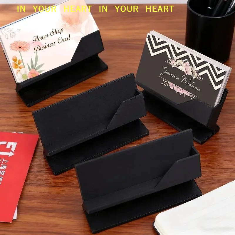 1pc Business Card Holder Minimalist Plastic Desktop Organizer Card Display Stand Storage Any Size Cards Front Desk Decor
