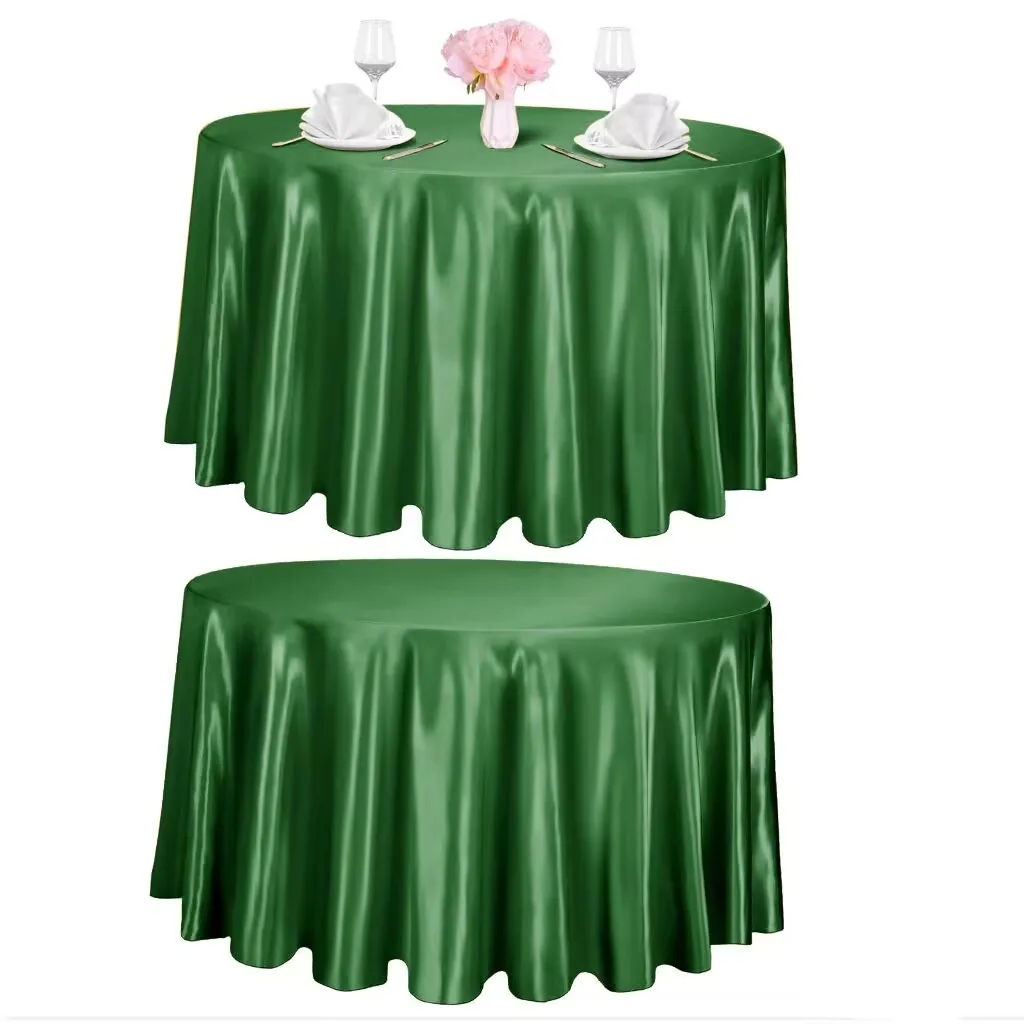 Satin Tablecloth Round 57-132 Inch,Table Cover Bright Silk Tablecloth Smooth Fabric Table Decoration for Wedding Party Christmas