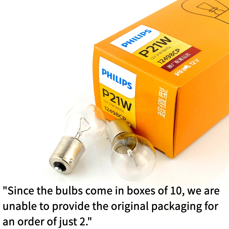 Philips 2 Lamps P21W S25 BA15s 1156 Vision Turn Signal Lamps Original Car Fog Bulbs Standard Reverse Light 12498CP view 5