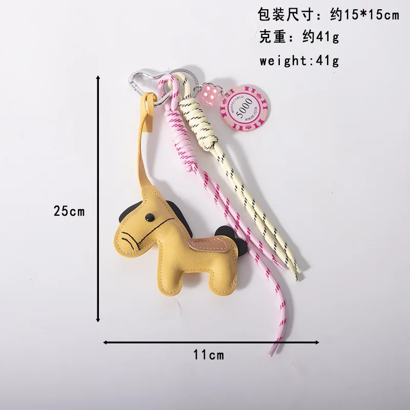 بو الجلود المهر رقائق المفاتيح حبل مضفر على ظهره قلادة للهاتف المحمول حقيبة معلقة الملحقات DIY بها بنفسك الديكور #4