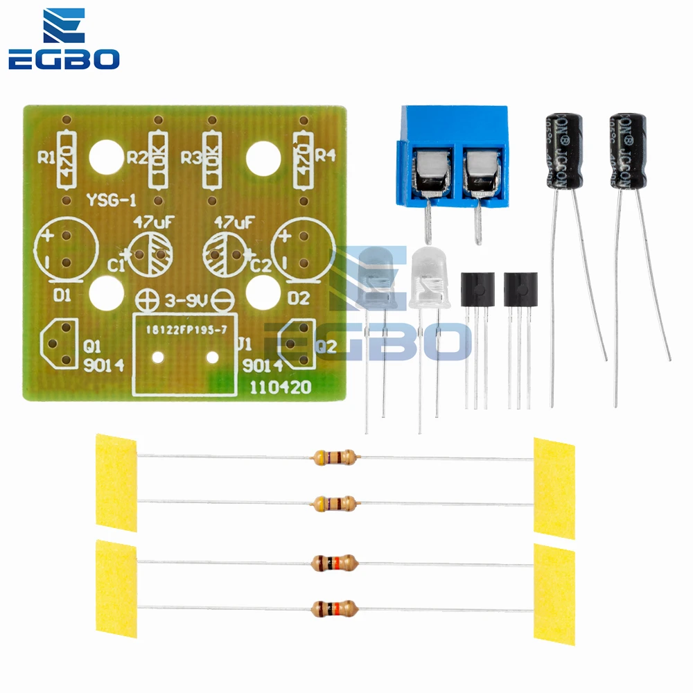 مجموعة فلاش ليد تصنعها بنفسك لاردوينو ، دائرة إلكترونية ، جناح إلكتروني ، أجزاء ، بسيطة ، من 1 إلى 20 ، 1-20