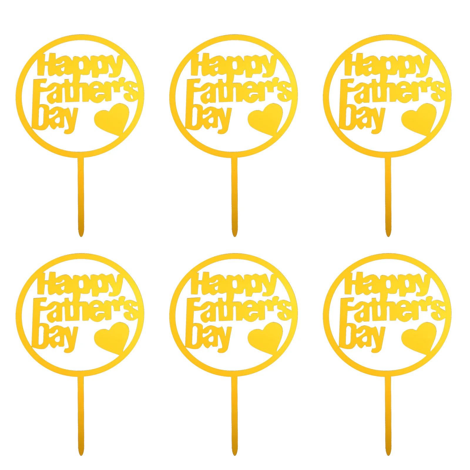 

20Pcs Cake Decoration Picks Acrylic Father's Day Cupcake Toppers Reusable Party Supplies for Dessert Fruit Food Decorations