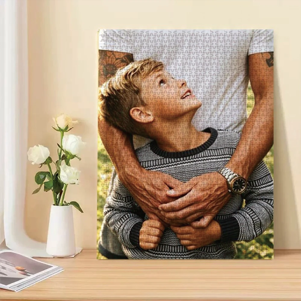 35/300/500/1000pcs Personalized Custom Photo Puzzle Couple Photos DIY Puzzle Portrait Painting Handmade Birthday Gift