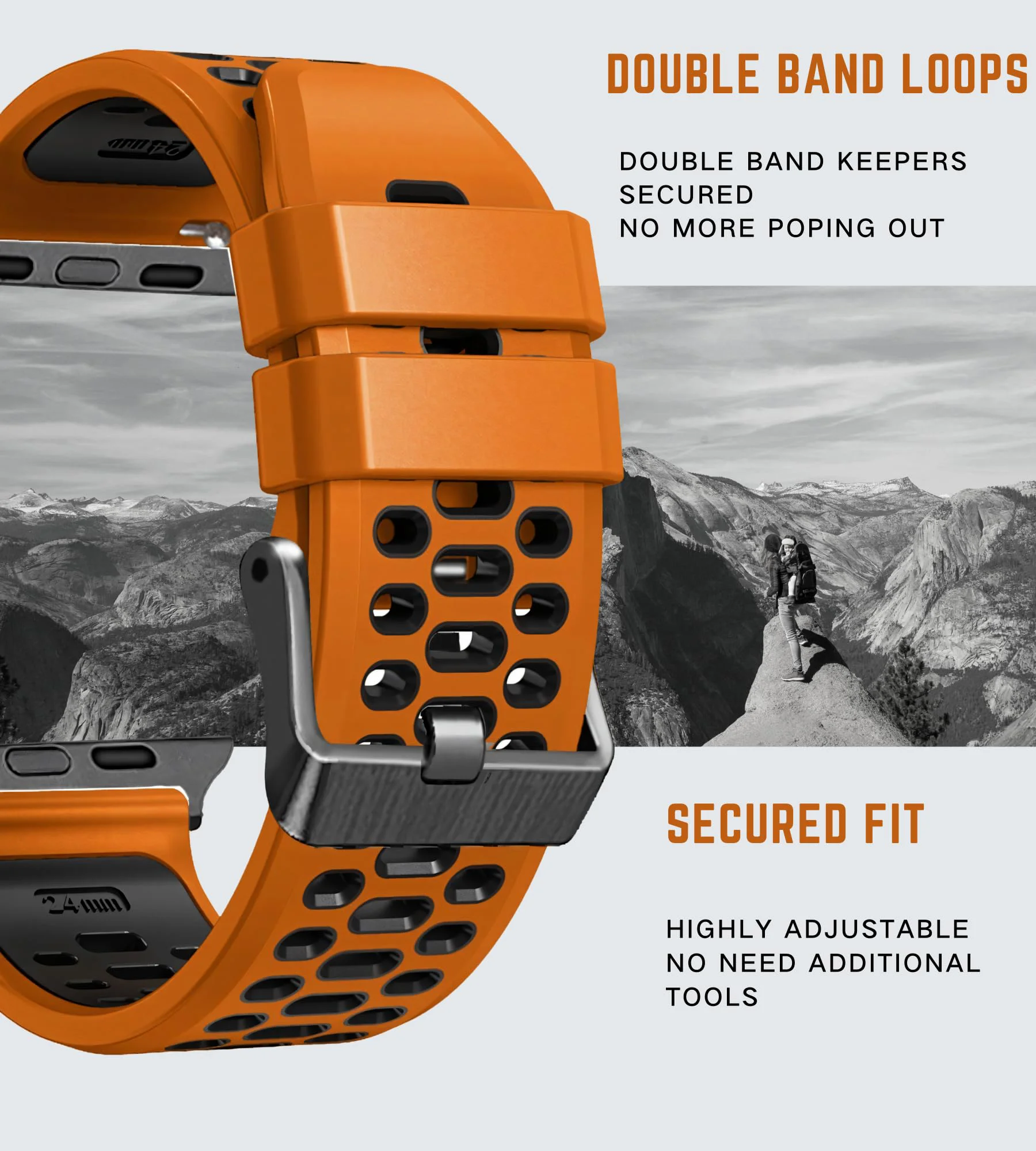 Sport Silicone Band for Apple Watch Ultra 2 49mm 45mm 44mm 42mm Breathable Strap For iWatch Series 8 9 SE 5 6 7 4 Accessory Men image 2