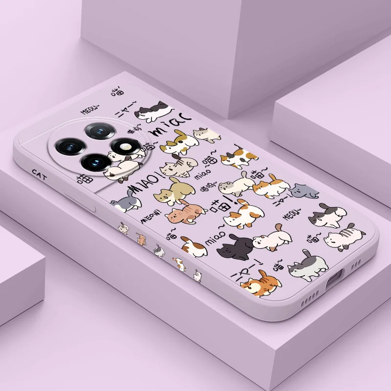 

Running Cats Phone Case For Oneplus 13 13R 12 12R 11 11R 10 10R 10T 9R 9RT 9 8T 8 7 7T Pro 5G Liquid Silicone Cover