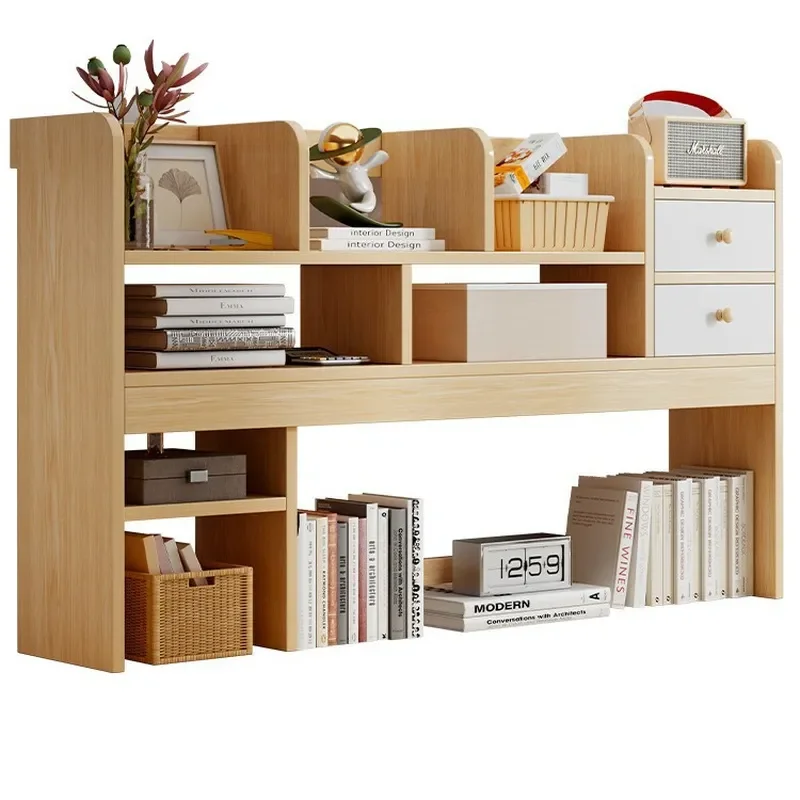 Customizable Office Desk with Storage Shelves Simple Student Study Table Creative Bookshelf Unit for Home Workspace