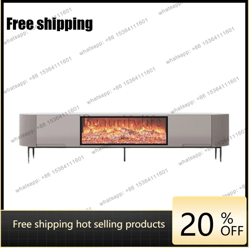 FG17Modern simple electronic fireplace rock panel TV cabinet simulation flame decorative floor cabinet