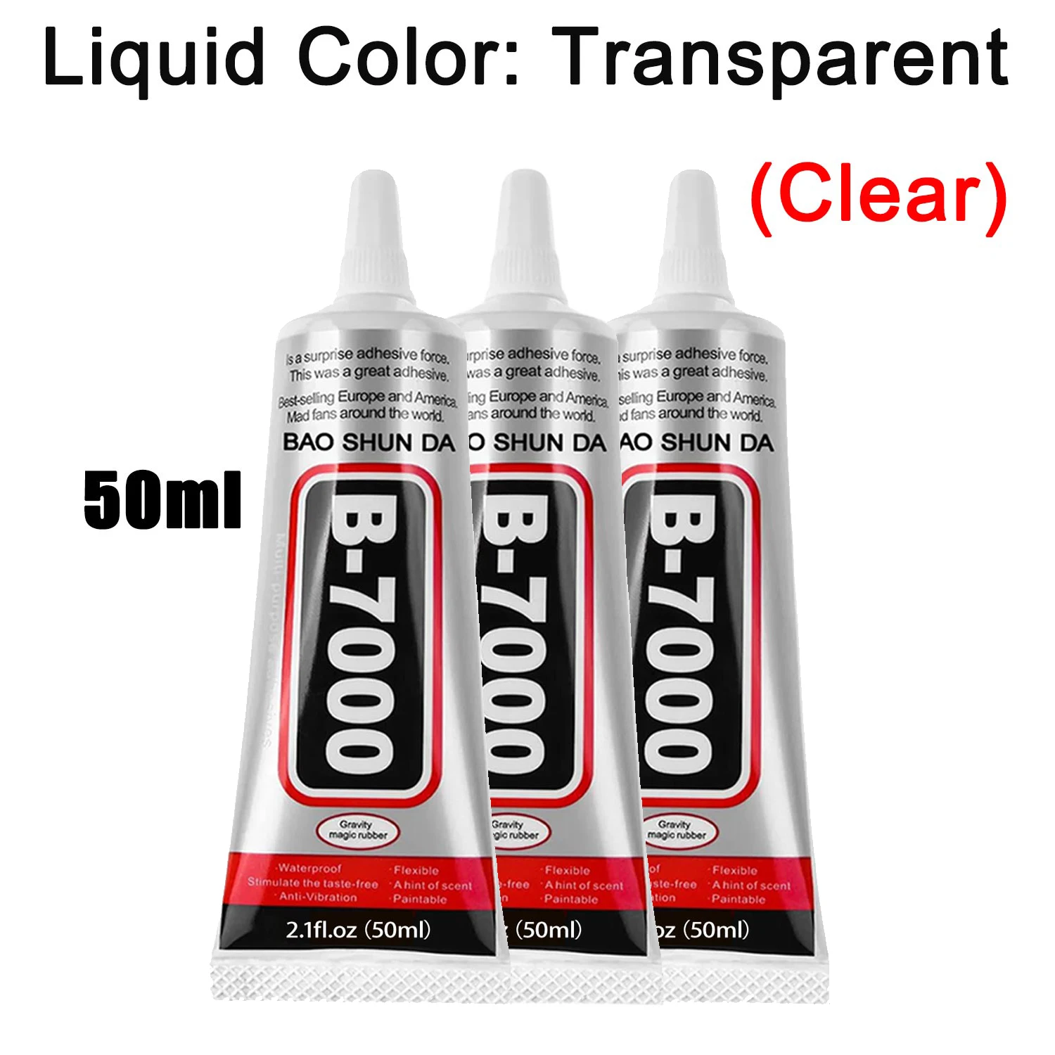 Halbflüssiger, hochviskoser, transparenter Klebstoff B7000, geeignet für die Verarbeitung von Edelsteinen, Diamanten und Strasssteinen in der Schmuckherstellung, 15 ml