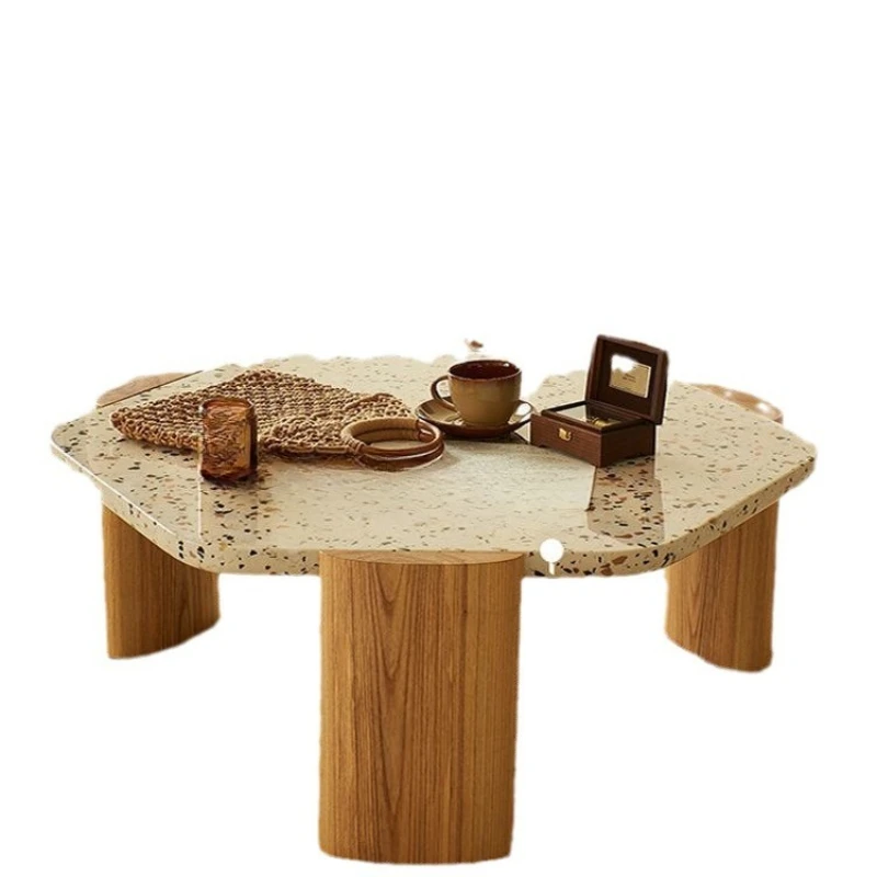 

Nordic living room coffee table, simple and modern home Japanese-style wabi sabi terrazzo low coffee table