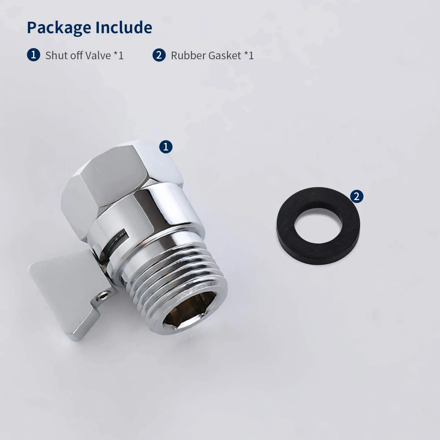 Water Flow Control Shut Off Valve, Brass Adjustable Water Pressure Regulator for Hand Held Shower Head & Bidet Sprayer