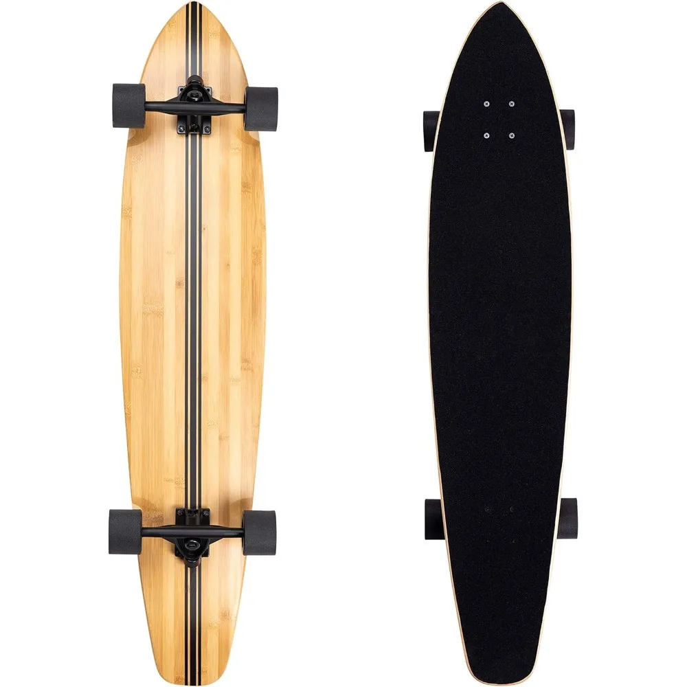 Papan Skateboard Panjang, Maple Kanada Cruiser dengan truk Kingpin terbalik, digunakan untuk berpergian, menjelajahi, ukiran, dan bersepeda menuruni bukit