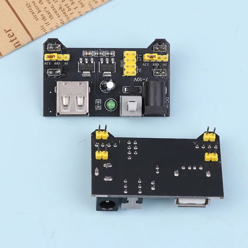 MB102 Solderless Breadboard Power Supply Module 3.3V 5V With 9V Battery Clip Power Cable 2.1x 5.5mm Male DC Jack Plug