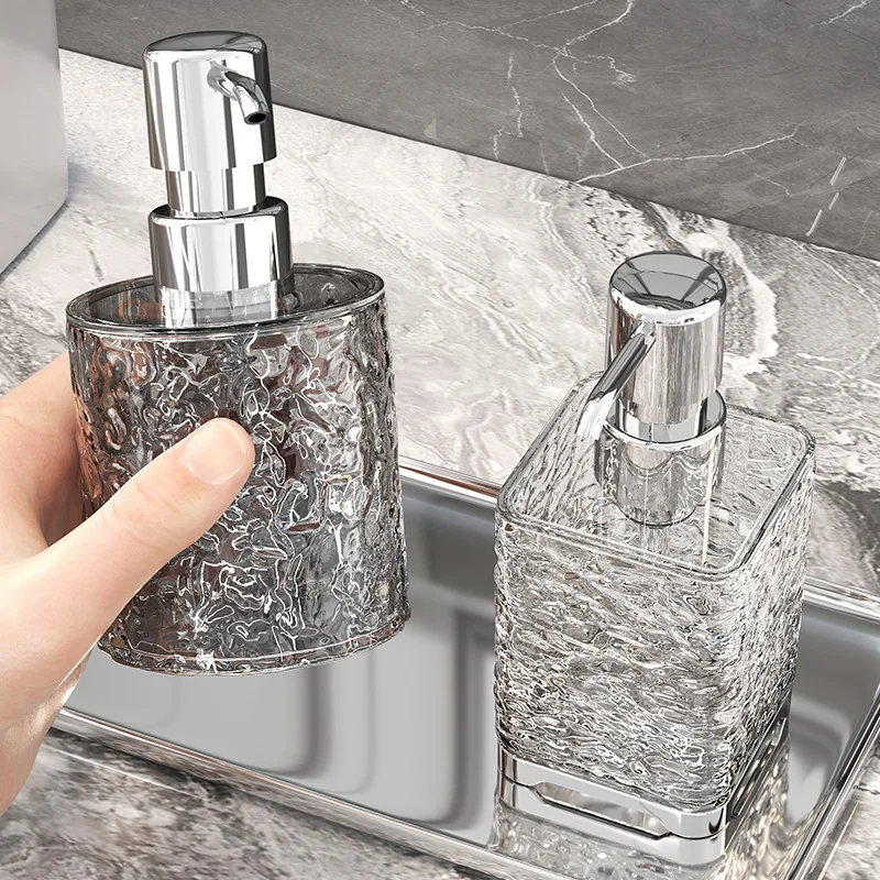 

300/400ML Hotel Bathroom Amenities Soap Dispenser Bathroom Kitchen Clear PET Empty Refill Detergent Shampoo Bottles