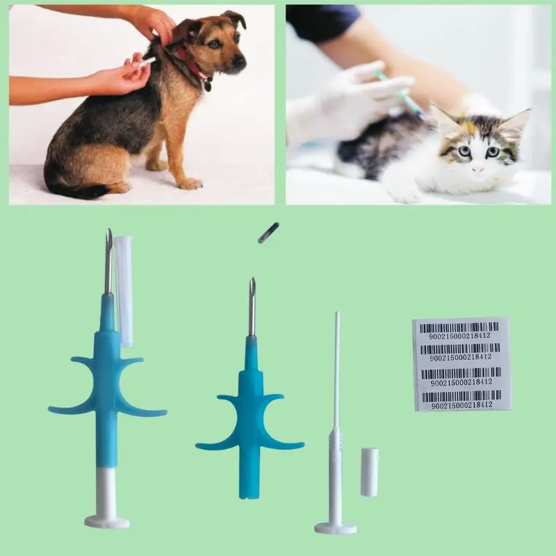 6 bag/set New Animal Chip Syringe Implantable Identification ID Dogs Pet Insurance Chips 1.25x7 mm DropShip