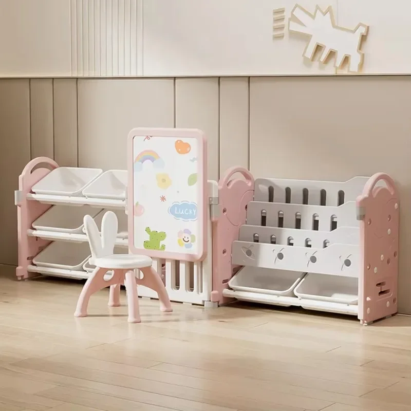 3 in 1 Baby Furniture Removable Children's Drawing Board Plastic Bookshelf Storage Organizer Cabinet