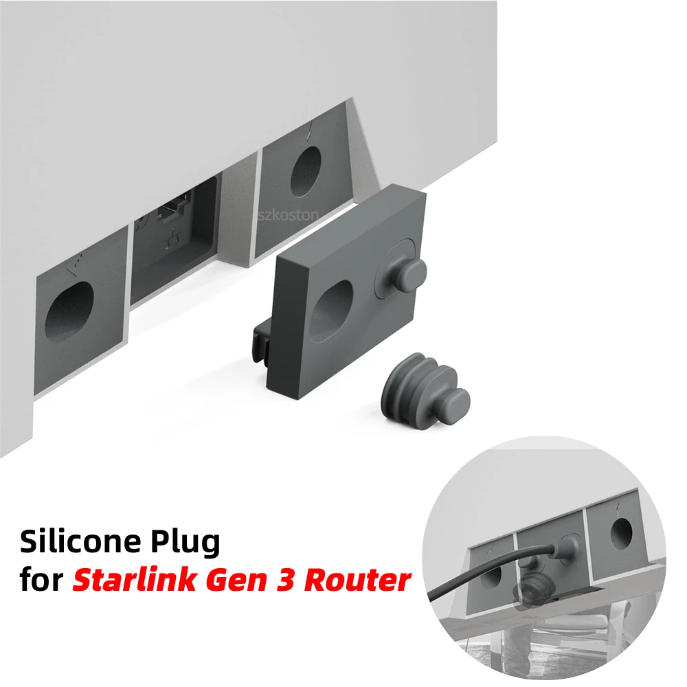 Waterproof for Starlink Gen 3 Router Silicone Accessories, Mesh Protective Plugs with Handle Grip for Starlink Gen 3 Router
