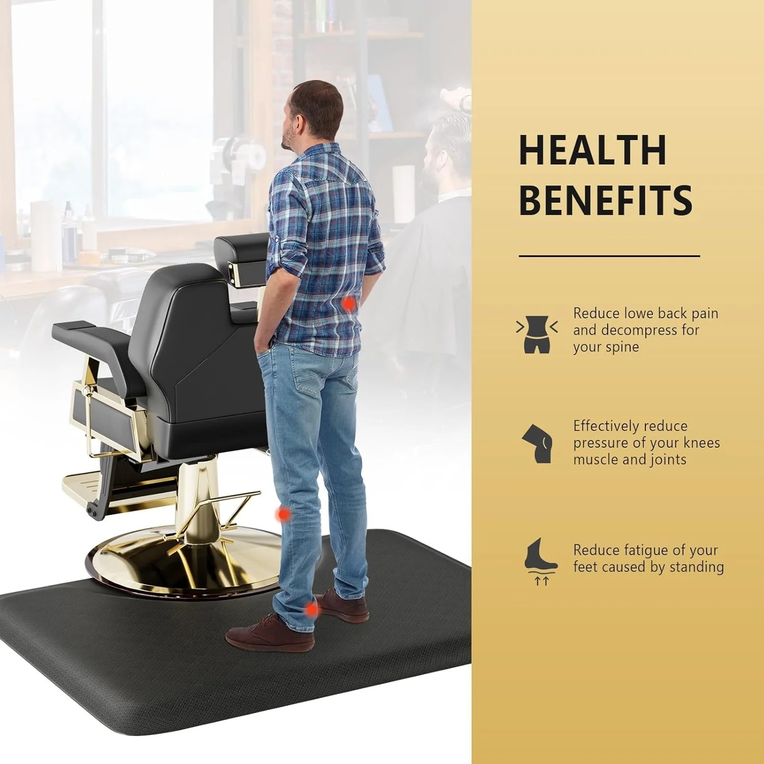 

Коврик для стула для салона, противоусталостный напольный коврик для парикмахеров, толстый стоячий коврик для спа-салона красоты и оборудование для парикмахерских, идеально подходящий для профессионалов