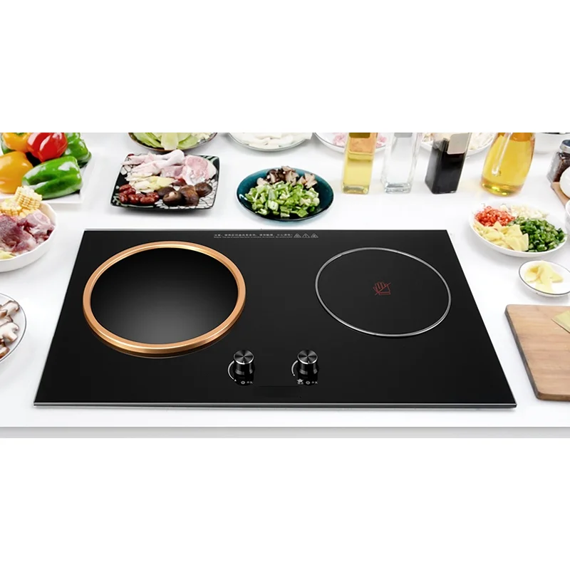 Embedded Induction Cooker Double Burner Household Double-Headed Concave Electric Stove Cooking Intelligent Electric CeramicStove