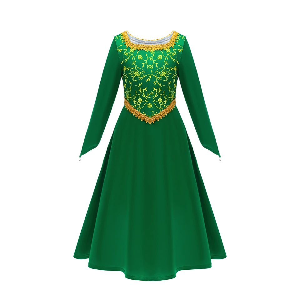 Fantasy Girl Princess Fiona Dress Up Children's Halloween Cosplay Monster Movie Elegant Cartoon Party Costume Fancy Girl Clothes