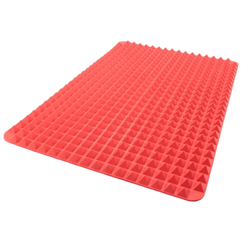 Silicone Baking Mat Pyramid Sheets Cooking Pan,Best Healthy Fat Reducing Non Stick Cooking Mat For Baking Mat 2Pc Red