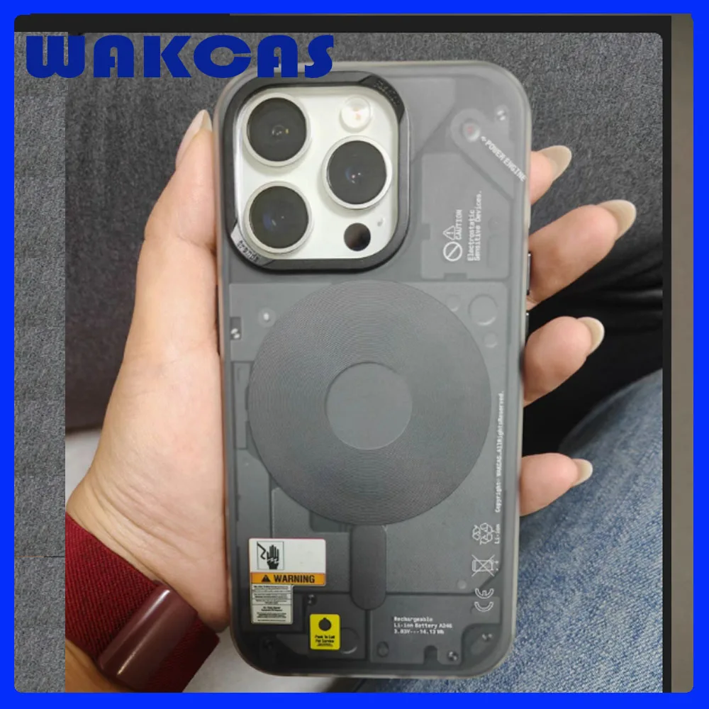

WAKCAS frosted mobile phone case novel for iphone16/15promax personalized magnetic anti-fall shell protective cover