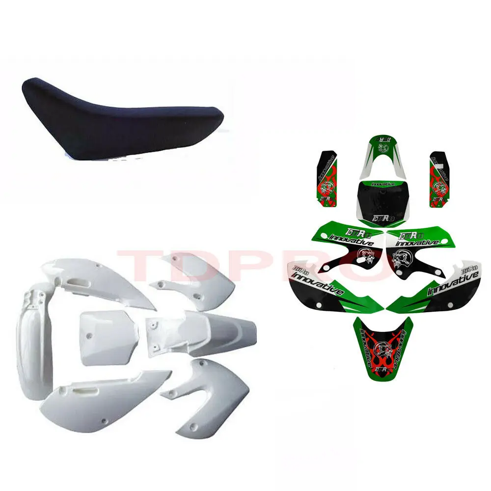 

Plastics Kit + Stickers + Seat For KLX110 KX65 Pit Dirt Bike 110cc 125cc 140cc