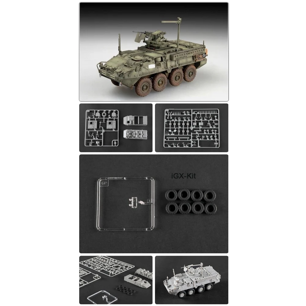 Trumpeter 07424 1:72 Scale US Army M1131 Stryker FSV Fire Support Vehicle Car Plastic Hobby Building Craft  Assembly Model Kit