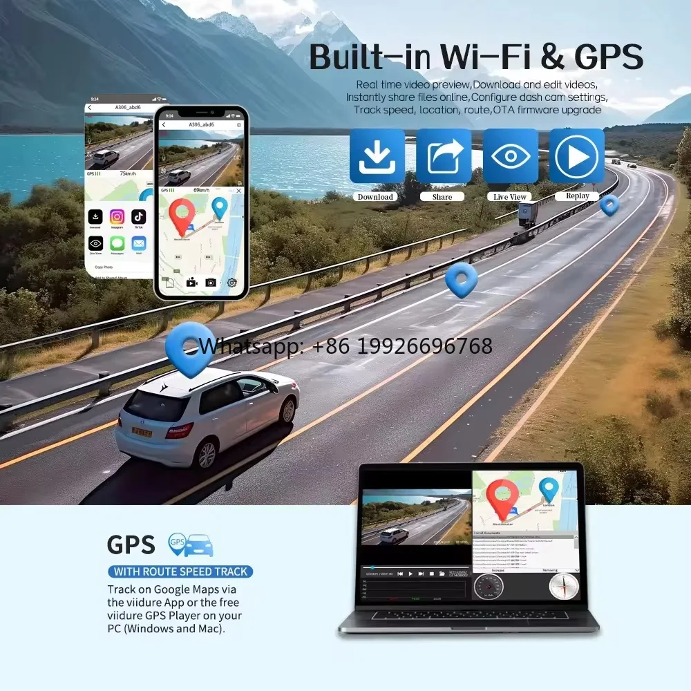

11.66-inch Mirror DVR with 1080P Front & Rear& Inner Lens - APP Control/GPS Tracking/Parking Guard for Cars Trucks manufacturer