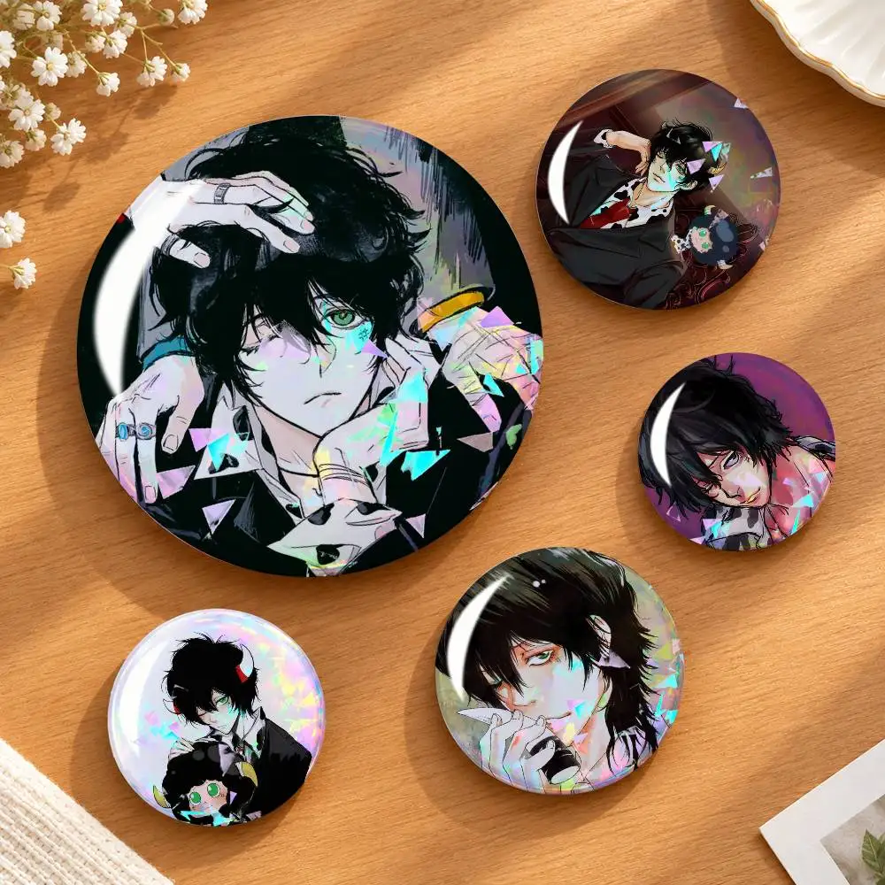 H-HITMAN R-REBORN L-Lambo Anime Custom Tinplate Round Button Badges Pins Brooches for Clothes Backpack