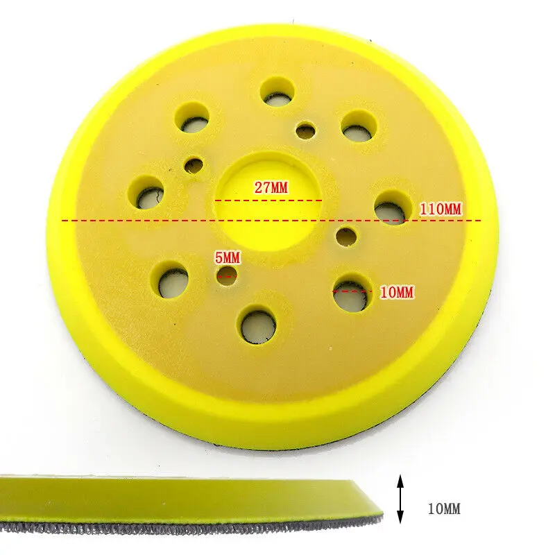 5Inch 125mm 8 Holes Sanding Pad Hook & Loop Backing Plate Polishing Disc Replacement For Most Air Grinders Orbital Sander Parts